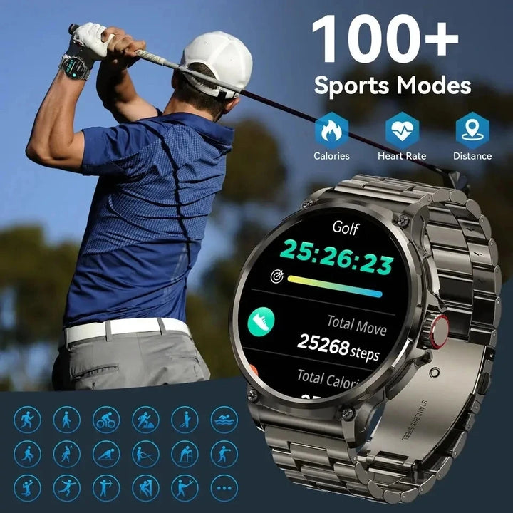 Premium 1,85-Zoll Ultra HD Smartwatch – GPS-Tracking, Bluetooth-Anrufe, 710mAh Akku, Fitness- und Gesundheitsmonitor, Aktivitätstracker, kompatibel mit iOS, Android