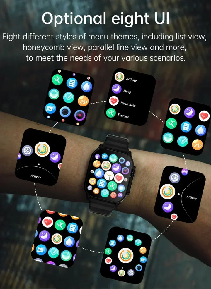 Luxus-Smartwatch für Männer und Frauen – 49 mm Bluetooth GPS-Tracker, NFC, Musiksteuerung, kabelloses Laden, hochwertige Fitnessuhr – Gesundheitsüberwachung