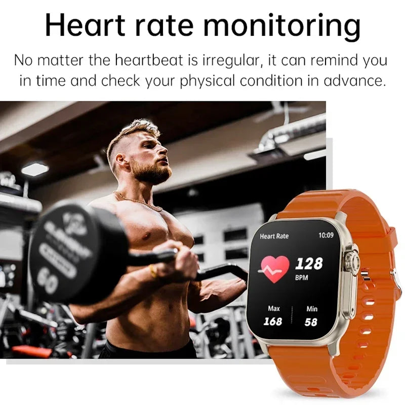 Luxus-Smartwatch für Männer und Frauen – 49 mm Bluetooth GPS-Tracker, NFC, Musiksteuerung, kabelloses Laden, hochwertige Fitnessuhr – Gesundheitsüberwachung