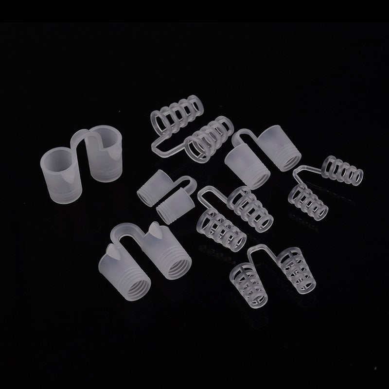 Premium Anti Snoring Silicone Nose Vents - 8pcs Nasal Dilator Set, 4 Sizes & 2 Styles (Hollow & Solid), Comfortable Snoring
