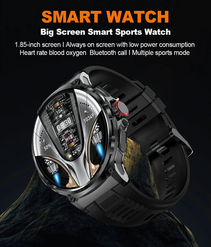 Premium 1,85-Zoll Ultra HD Smartwatch – GPS-Tracking, Bluetooth-Anrufe, 710mAh Akku, Fitness- und Gesundheitsmonitor, Aktivitätstracker, kompatibel mit iOS, Android