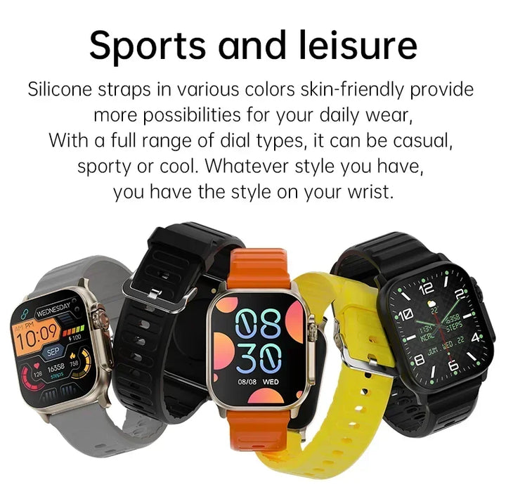 Luxus-Smartwatch für Männer und Frauen – 49 mm Bluetooth GPS-Tracker, NFC, Musiksteuerung, kabelloses Laden, hochwertige Fitnessuhr – Gesundheitsüberwachung