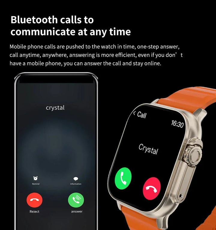 Luxus-Smartwatch für Männer und Frauen – 49 mm Bluetooth GPS-Tracker, NFC, Musiksteuerung, kabelloses Laden, hochwertige Fitnessuhr – Gesundheitsüberwachung