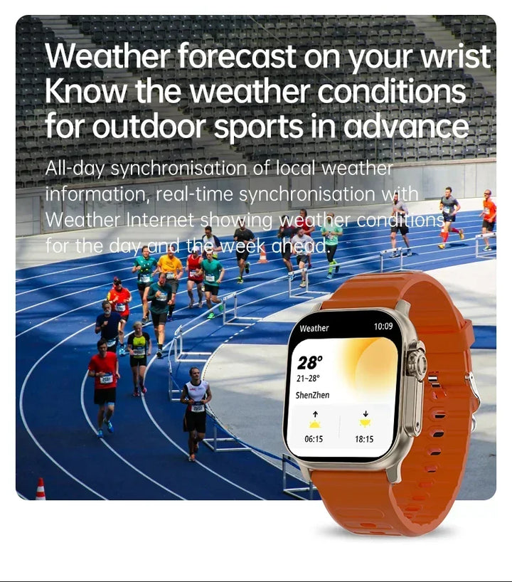 Luxus-Smartwatch für Männer und Frauen – 49 mm Bluetooth GPS-Tracker, NFC, Musiksteuerung, kabelloses Laden, hochwertige Fitnessuhr – Gesundheitsüberwachung