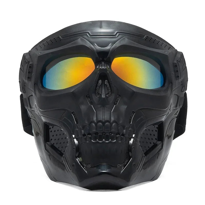Premium Motorcycle Skull Mouth Mask with UV Protection – Tactical Off-Road Riding Goggles, Windproof, Dust-Proof, Anti-Glare 