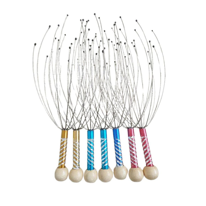 Premium Head Massager - Octopus Scalp Scratcher with Stainless Steel Tentacles for Deep Tissue Relaxation, Acupoint