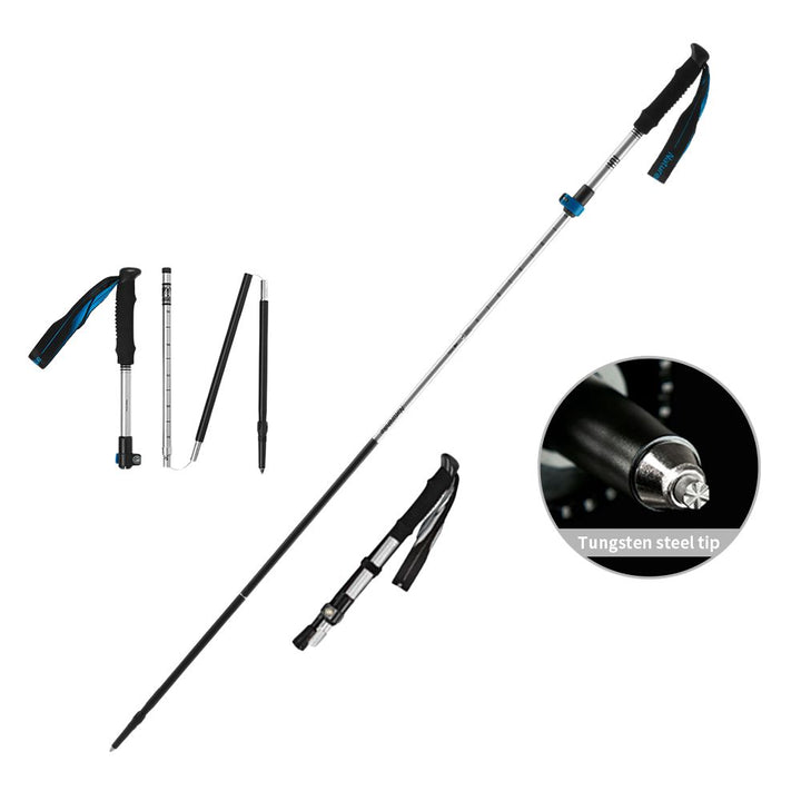 Premium Ultralight Folding Trekking Pole – Adjustable Telescopic Walking Stick, Aviation-Grade Aluminum Alloy, EVA Anti-Slip 