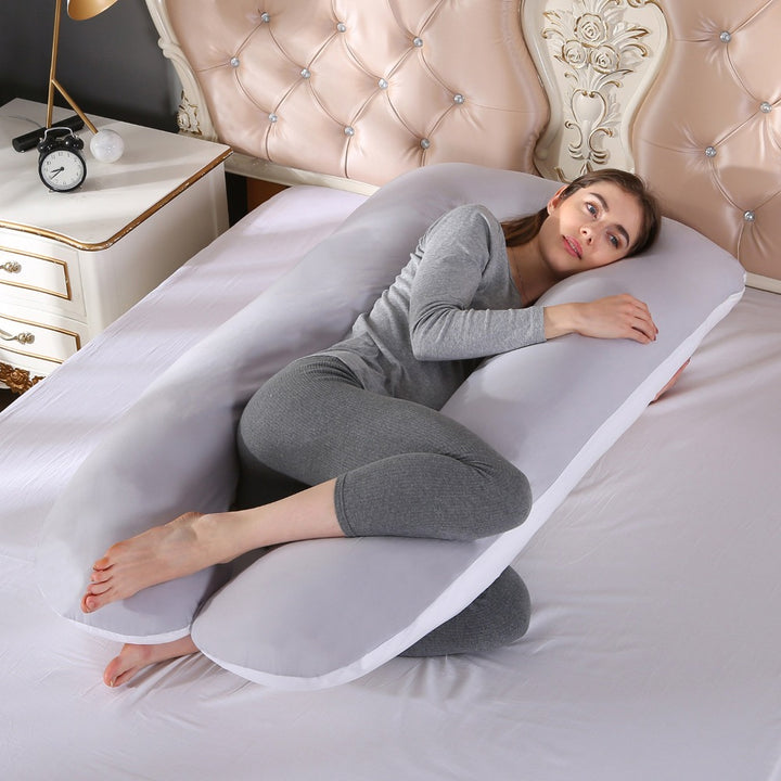 Premium Soft Fleece Pregnant Pillow – U-Type Lumbar Support Cushion for Pregnancy – Multi-Function Side Protection Pillow for