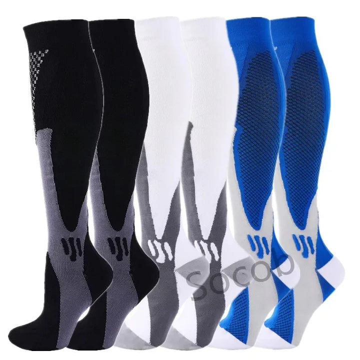 Premium Kompressionssocken für Männer und Frauen – Elastische Sport-, Lauf-, Wander-, Schwangerschafts- und Flugsocken für Krampfadern, geschwollene Beine, Marathonunterstützung
