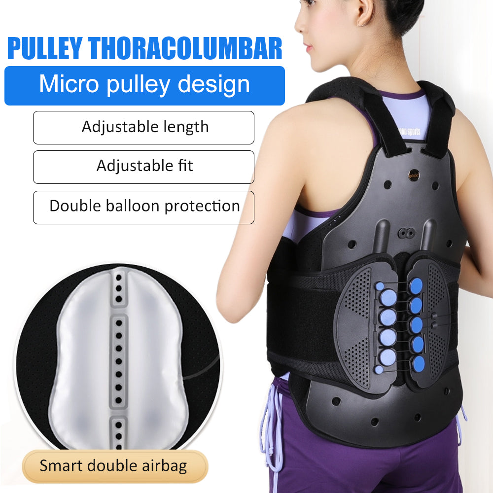 Premium TLSO Thoracic Full Back Brace for Kyphosis & Osteoporosis Relief, Adjustable Compression Support for Spinal Fractures