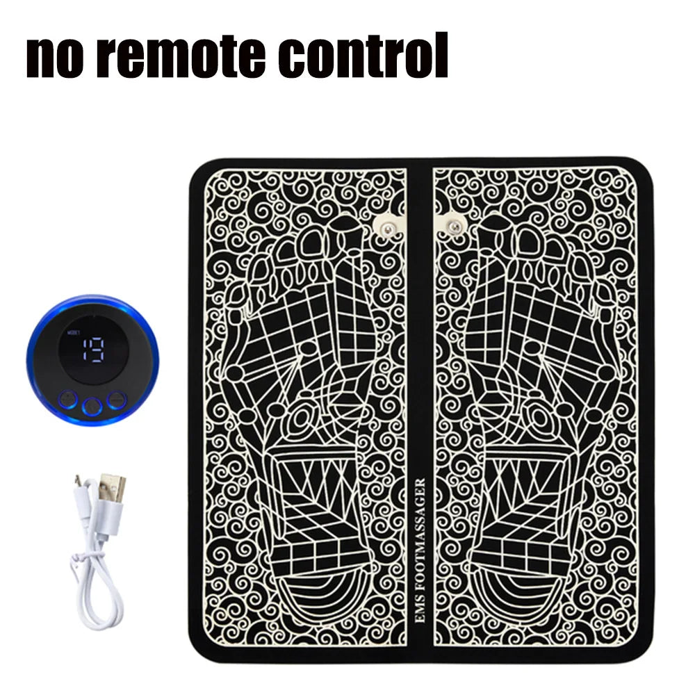 Premium Electric EMS Foot Massager Pad with Remote Control - Acupoint Stimulation, Pain Relief, Muscle Relaxation, 8 Modes,