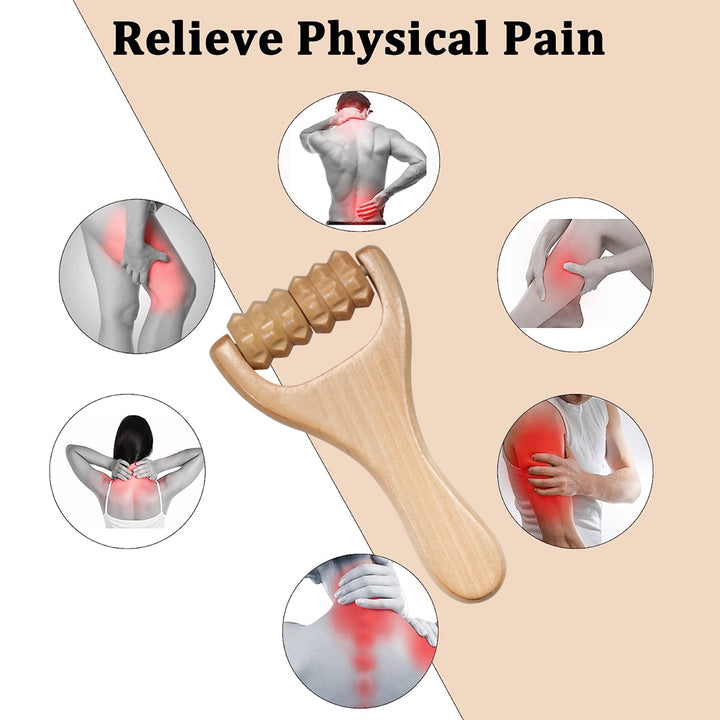 Premium Wooden Massage Roller Tool for Full Body Relief - Lightweight Maderotherapy for Waist, Thighs, Legs, Arms, Neck
