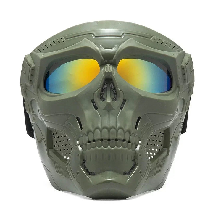 Premium Motorcycle Skull Mouth Mask with UV Protection – Tactical Off-Road Riding Goggles, Windproof, Dust-Proof, Anti-Glare 