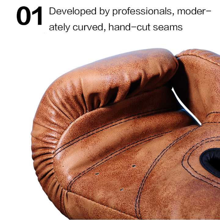 Premium Boxing Gloves for Men, Women & Kids – High Quality PU Leather, Retro Color Design for MMA, Muay Thai, Sanda, Boxing 