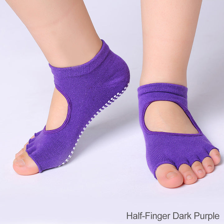 Premium Non-Slip Five-Toe Yoga Socks for Women – Colorful, Breathable, Cotton Dance & Sports Socks with Anti-Slip Grip