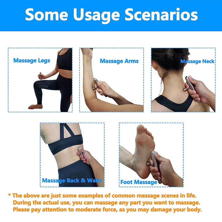 Premium Stainless Steel Manual Deep Tissue Massage Tool - Versatile Trigger Point T-Bar for Full Body Relaxation and Muscle