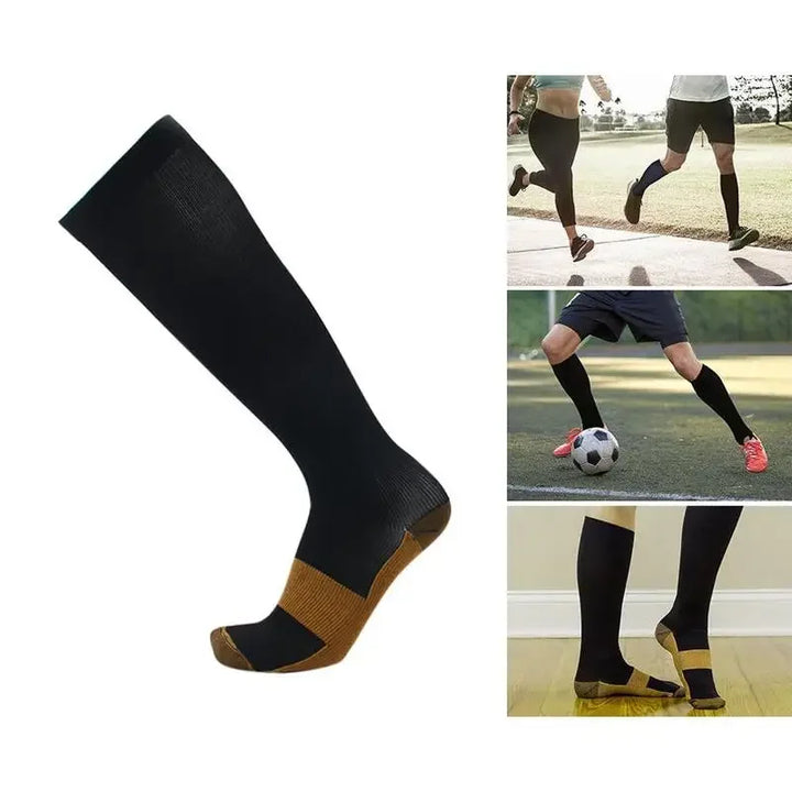 Premium Compression Knee High Socks for Men & Women – Varicose Vein & Pressure Support – Running, Sports & Health Care 