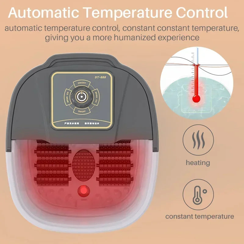 Premium Foot Spa Bath Massager with Heat, 12 Rollers, Digital Control, Pedicure Stone for Acupressure Shiatsu Massage, Foot  