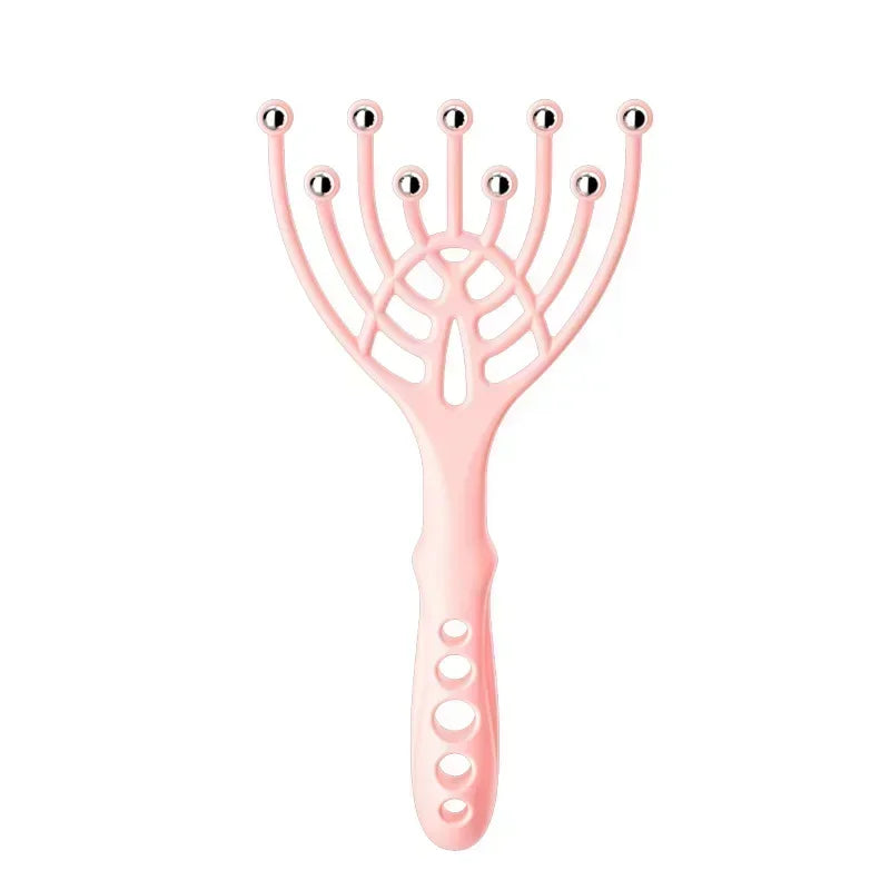 Premium Nine-Claw Head Massager - 360° Rotating Massage Beads, Handheld Steel Ball Design for Scalp & Neck Relaxation, Stress