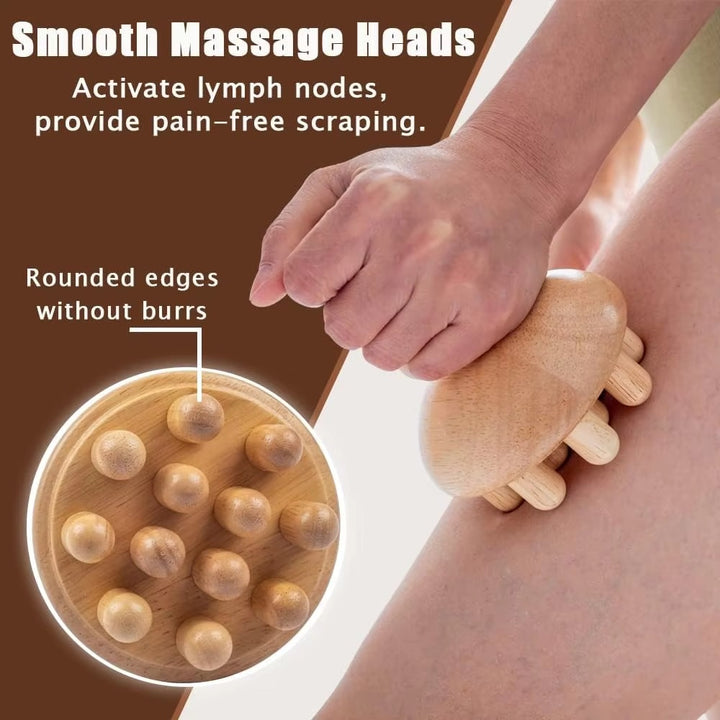 Premium Wooden Therapy Massage Tools – Complete Set for Body Shaping, Anti-Cellulite, Lymphatic Drainage, and Waist Sculpting, Ergonomic Design for Professional and Home Use