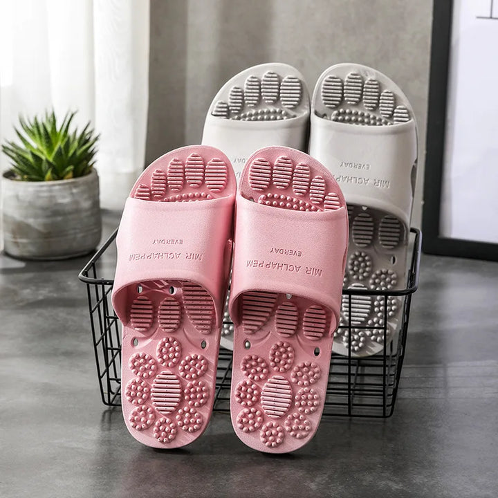 Premium Extra Große Akupunktur-Massage-Slipper – Rutschfestes Hohldesign für den Innenbereich und das Badezimmer, Bequeme Sohlenunterstützung für Männer und Frauen, Ideal für Entspannung und Fußtherapie