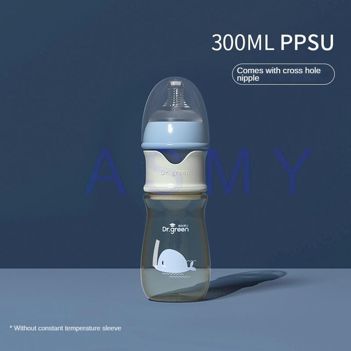 Premium Newborn Baby Bottle – PPSU, Wide Mouth, 150ml-300ml, Removable Nipple, Sealed Isolation, Fast Milk Filling, Pink/Blue