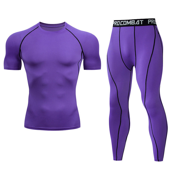 Premium Men’s Compression Sportswear Set – Quick-Dry Gym Suit, Yoga & Fitness Tracksuit, 2-Piece Workout Outfit
