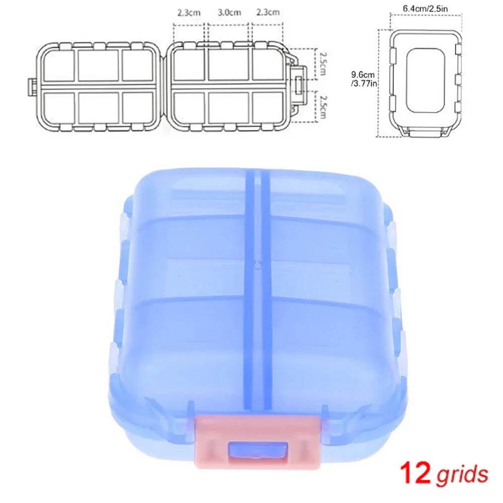 Premium Portable 10-Grid Pill Organizer – Compact Medicine Holder for Vitamins, Fish Oils, and Tablets – Moisture-Proof, Eco