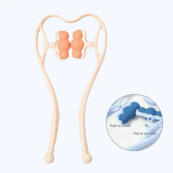 Premium Handheld Neck Massager – Trigger Point Roller for Deep Tissue Pain Relief, Adjustable 360° Massage Balls for Neck,
