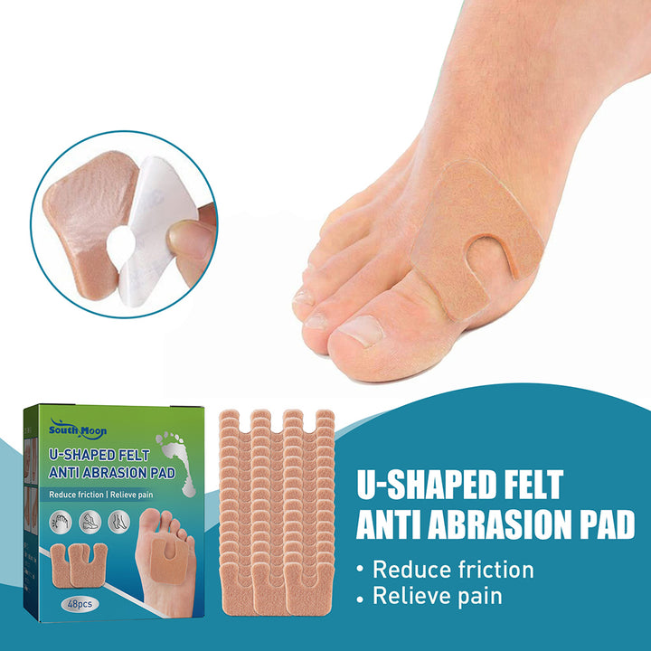 Premium 48pcs Toe Protector Pads for Bunion & Callus Relief | Friction Reduction Foot Care U-Shaped Cushions for Pain and 