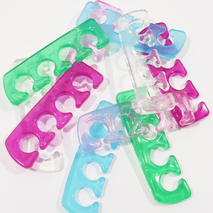 Premium Silikonzehenseparator (2 Stück) - Flexible Gelzehenabstandshalter für Nagellack & Pediküre - Weich, bequem und ideal für Hallux Valgus & Hammerzehen - 5 Farben verfügbar, Einheitsgröße passt den meisten