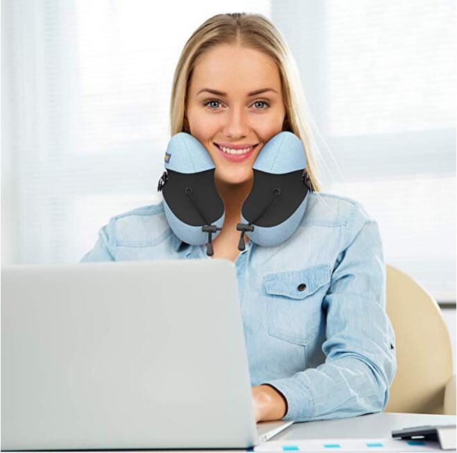 High-Quality U-Shape Memory Foam Travel Pillow with Adjustable Height, Comfortable Neck Support Pillow for Sleep, Ideal 