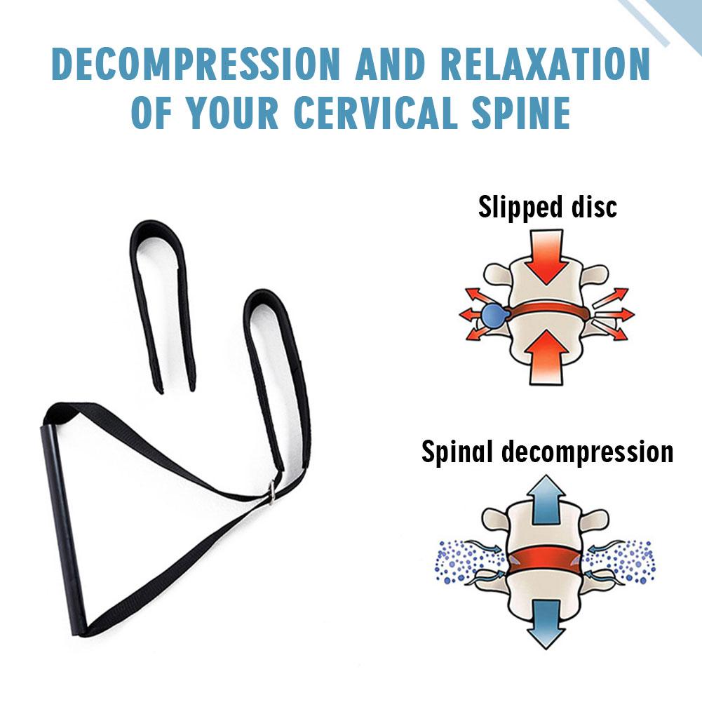 Premium Y-Shaped Iron Pipe Neck Cervical Traction Belt - Adjustable Decompression Brace for Spinal Stretching, Pain Relief, 