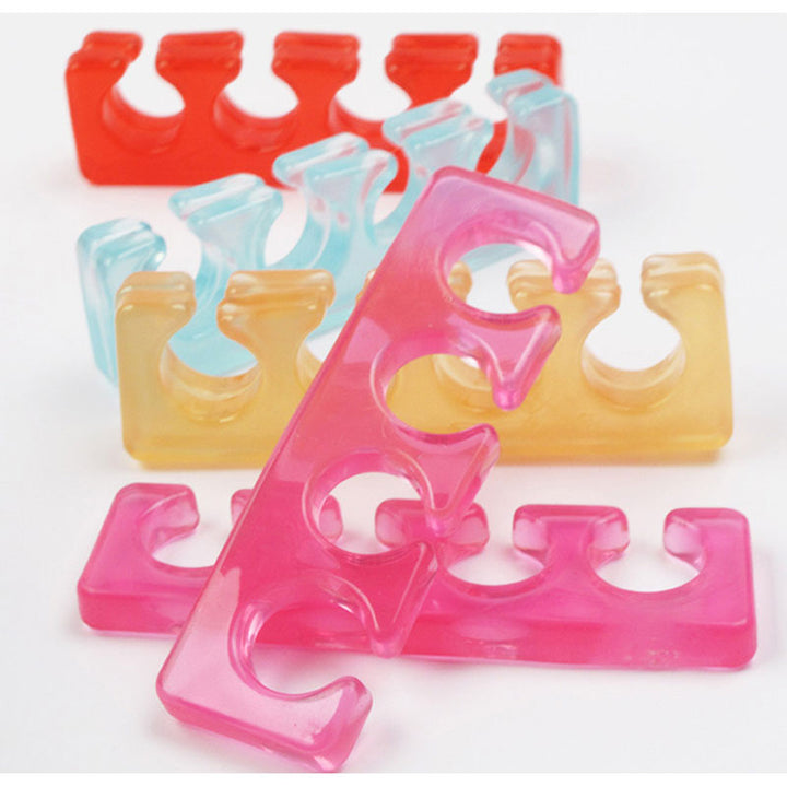 Premium Silikonzehenseparator (2 Stück) - Flexible Gelzehenabstandshalter für Nagellack & Pediküre - Weich, bequem und ideal für Hallux Valgus & Hammerzehen - 5 Farben verfügbar, Einheitsgröße passt den meisten