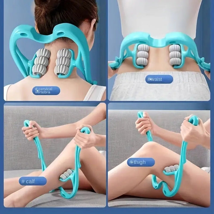 Premium Handheld Neck Massager – Trigger Point Roller for Deep Tissue Pain Relief, Adjustable 360° Massage Balls for Neck,