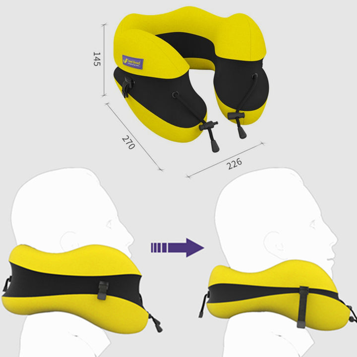 High-Quality U-Shape Memory Foam Travel Pillow with Adjustable Height, Comfortable Neck Support Pillow for Sleep, Ideal 