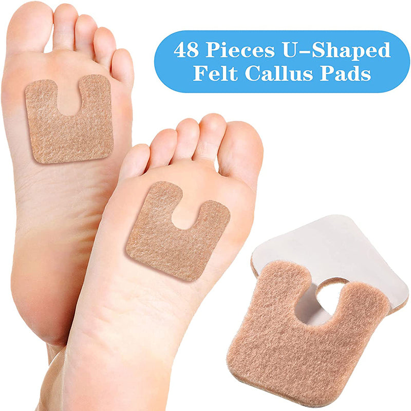 Premium 48pcs Toe Protector Pads for Bunion & Callus Relief | Friction Reduction Foot Care U-Shaped Cushions for Pain and 