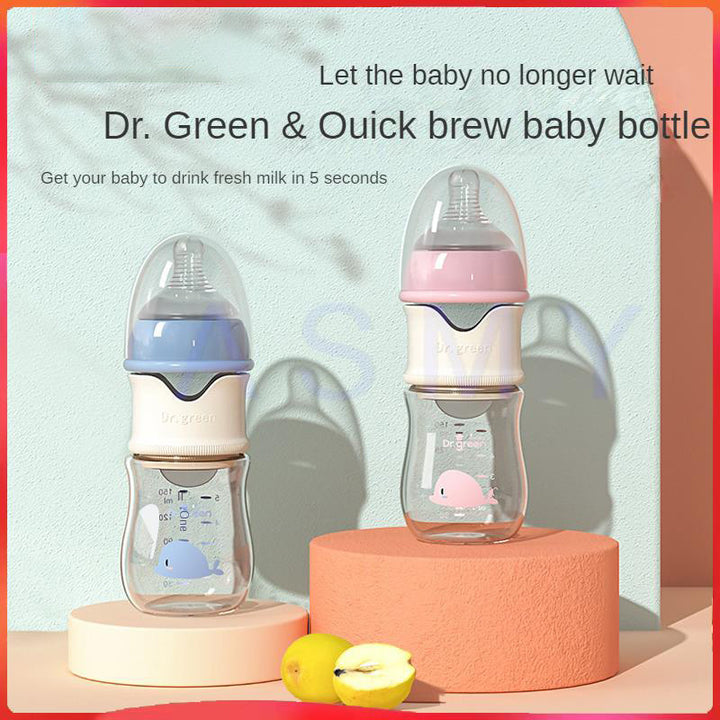 Premium Newborn Baby Bottle – PPSU, Wide Mouth, 150ml-300ml, Removable Nipple, Sealed Isolation, Fast Milk Filling, Pink/Blue
