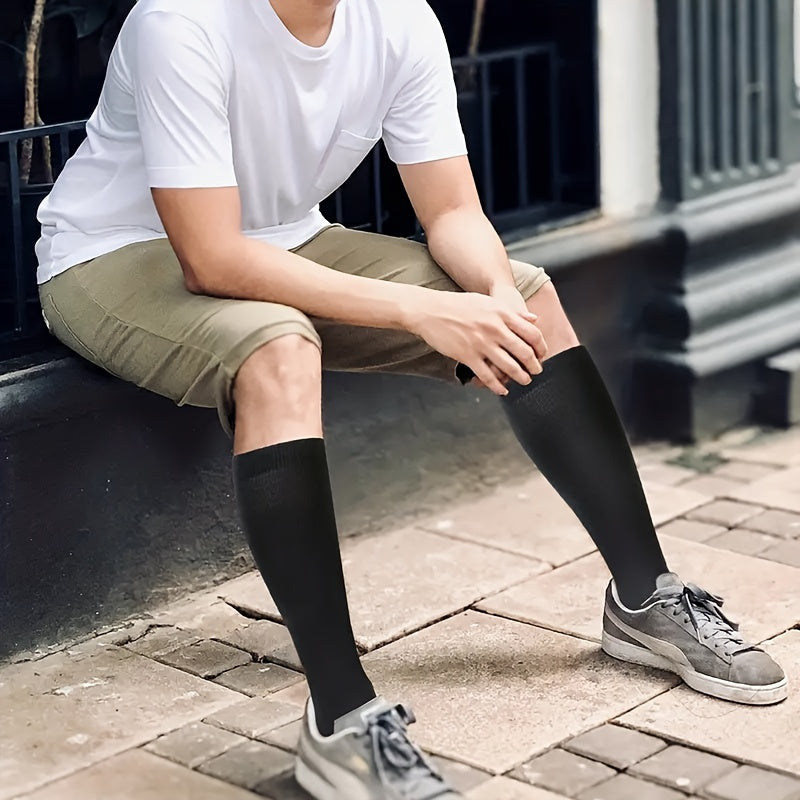 Premium Compression Socks for Men & Women – 6 Pairs, Black & Skin Color – Support for Varicose Veins, Swelling, Recovery, 