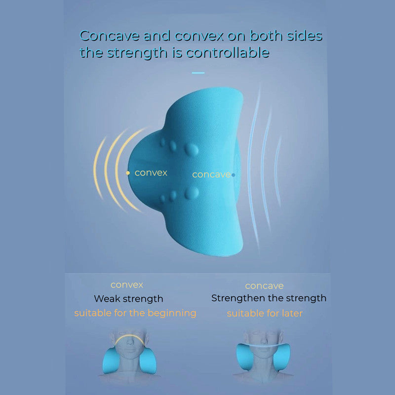 Premium Neck and Shoulder Stretcher Relaxer - Cervical Chiropractic Traction Device, Ergonomic Massage Pillow for Pain 