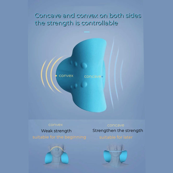 Premium Neck and Shoulder Stretcher Relaxer - Cervical Chiropractic Traction Device, Ergonomic Massage Pillow for Pain 