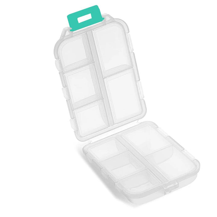 Premium Tragbarer 10-Fächer Pillenorganisator – Kompakter Medikamentenhalter für Vitamine, Fischöl und Tabletten – Feuchtigkeitsbeständig, umweltfreundliches Design aus Weizenstroh, reisetaugliche Aufbewahrungsbox