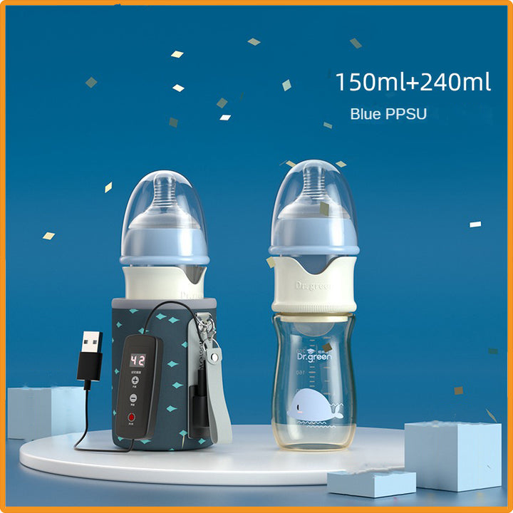Premium Newborn Baby Bottle – PPSU, Wide Mouth, 150ml-300ml, Removable Nipple, Sealed Isolation, Fast Milk Filling, Pink/Blue