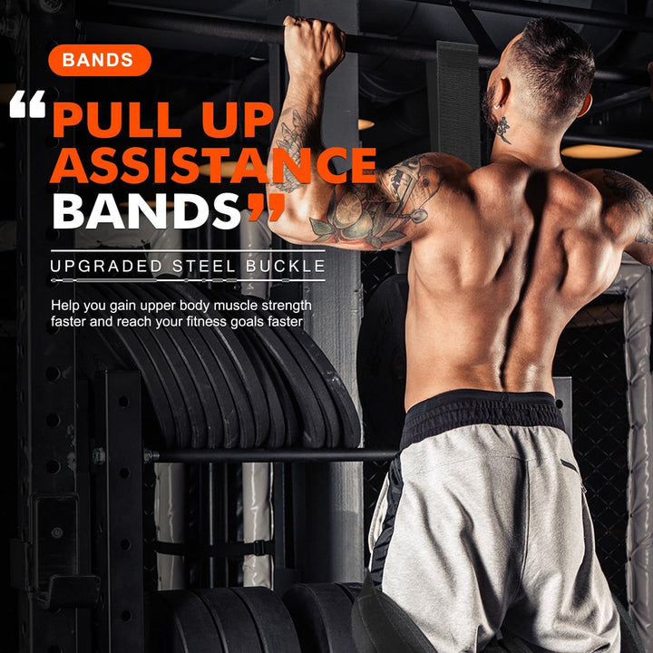 Premium Pull-up Assistance Bands for Fitness Training – Elastic Resistance Bands with Steel Buckle for Home Workout, 