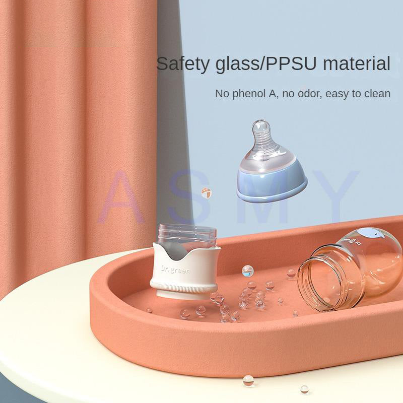 Premium Newborn Baby Bottle – PPSU, Wide Mouth, 150ml-300ml, Removable Nipple, Sealed Isolation, Fast Milk Filling, Pink/Blue