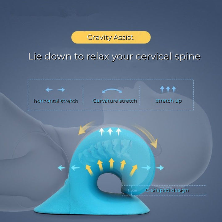 Premium Neck and Shoulder Stretcher Relaxer - Cervical Chiropractic Traction Device, Ergonomic Massage Pillow for Pain 