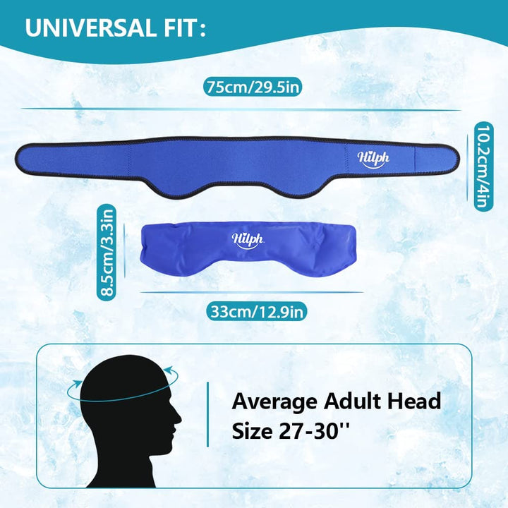 Premium Migraine Ice Head Wrap for Headache and Tension Relief – Gel Ice Pack Headband with Hot and Cold Therapy, Adjustable 