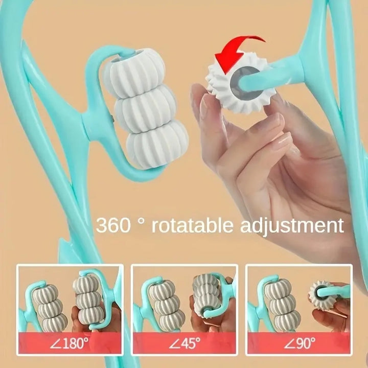 Premium Handheld Neck Massager – Trigger Point Roller for Deep Tissue Pain Relief, Adjustable 360° Massage Balls for Neck,