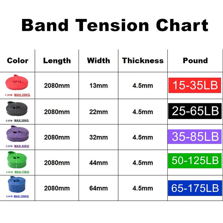 Premium Latex Resistance Band Set – Elastic Strength Bands for Pull-Ups, Pilates, CrossFit, and Fitness – Adjustable