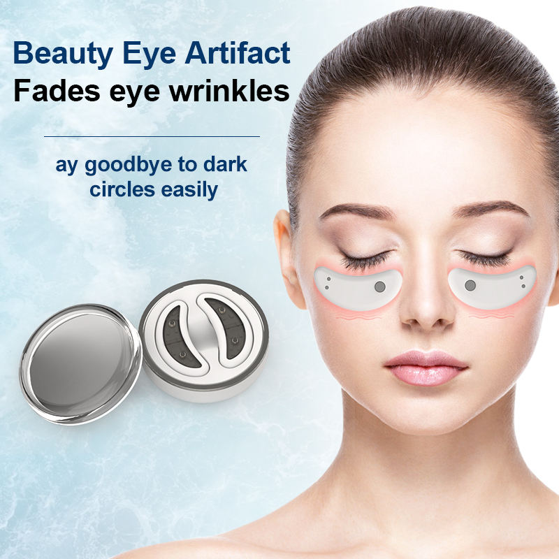 Premium LED Red Light Eye Therapy Massager with EMS and Gel Patches for Under Eye Wrinkle Treatment, 2 Modes, Rechargeable 